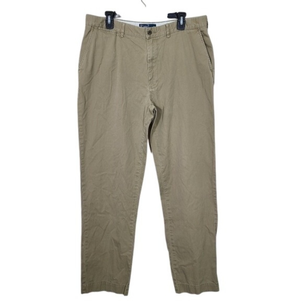 Polo Ralph Lauren Tan Khaki‎ Pants 36/34 Classic Fit Preppy Ivy Old Money Career